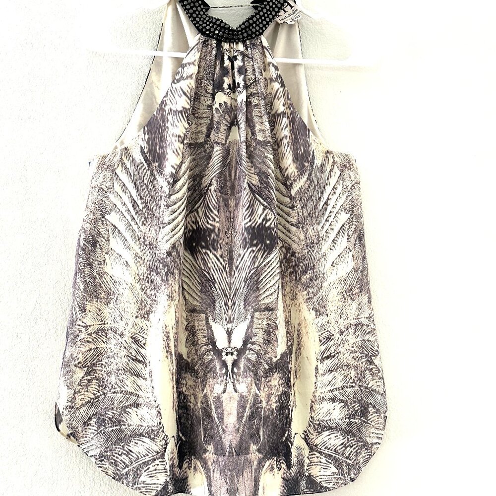 Haute Hippie Silk Top with Studded Choker